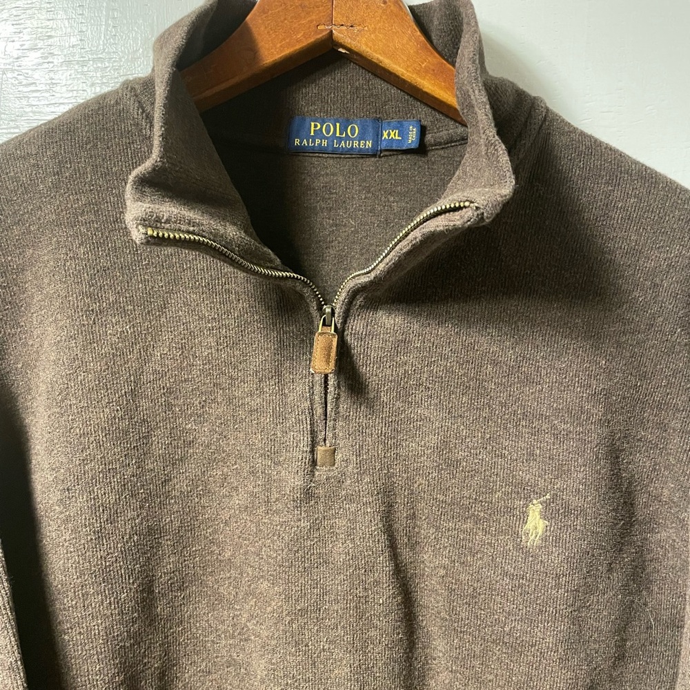 Polo Ralph Lauren 1/4 Zip Pullover XXl Excellent Preowned Condition Rich Brown